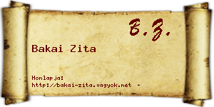 Bakai Zita névjegykártya
