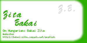 zita bakai business card